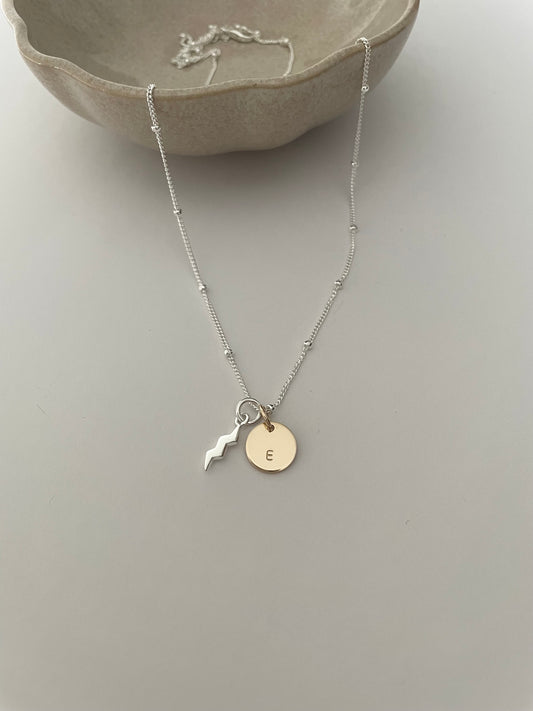 Personalised lightning bolt necklace