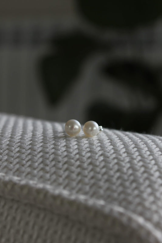 Pearl stud earrings