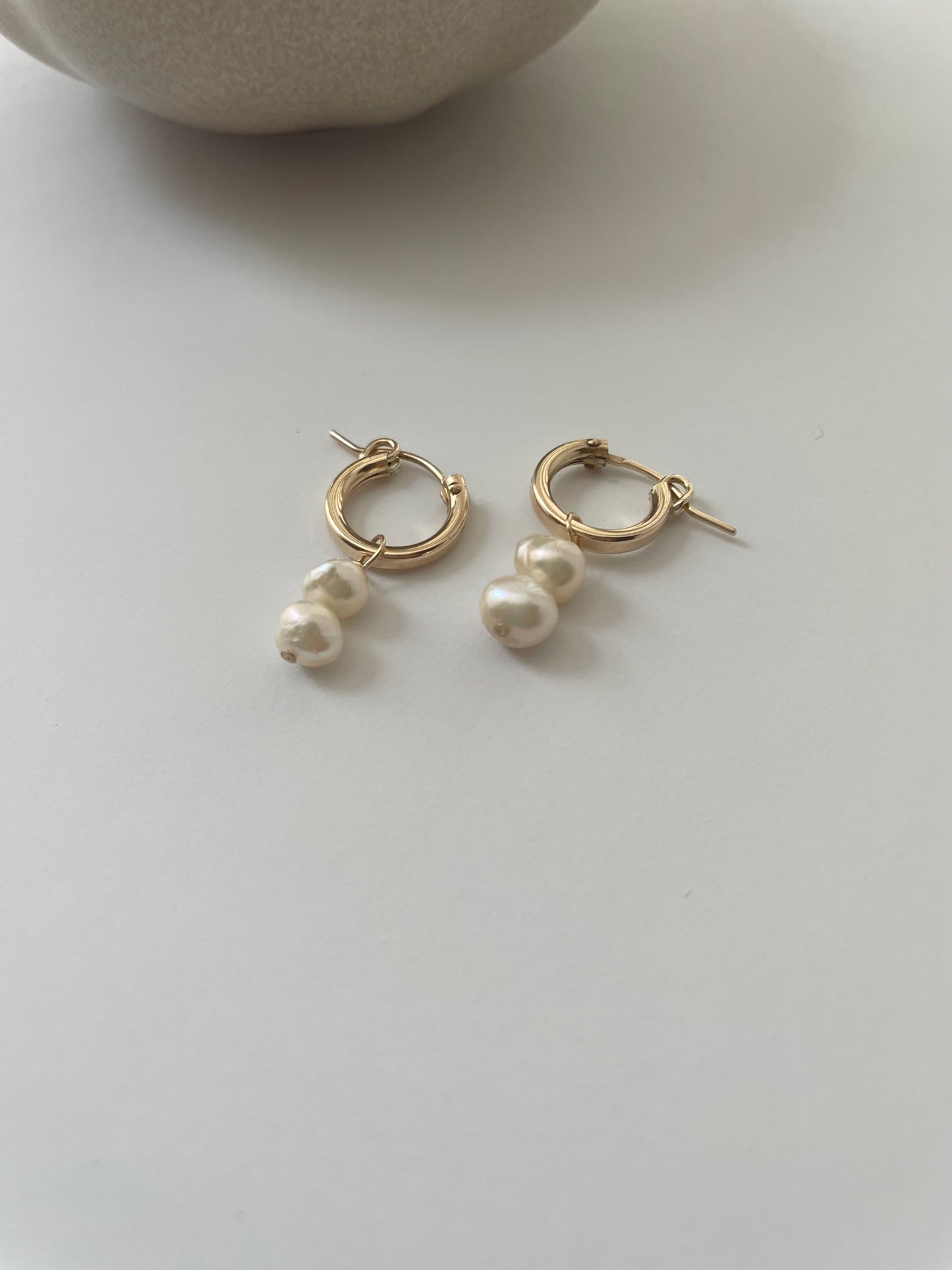 Bonnie pearl hoop earrings