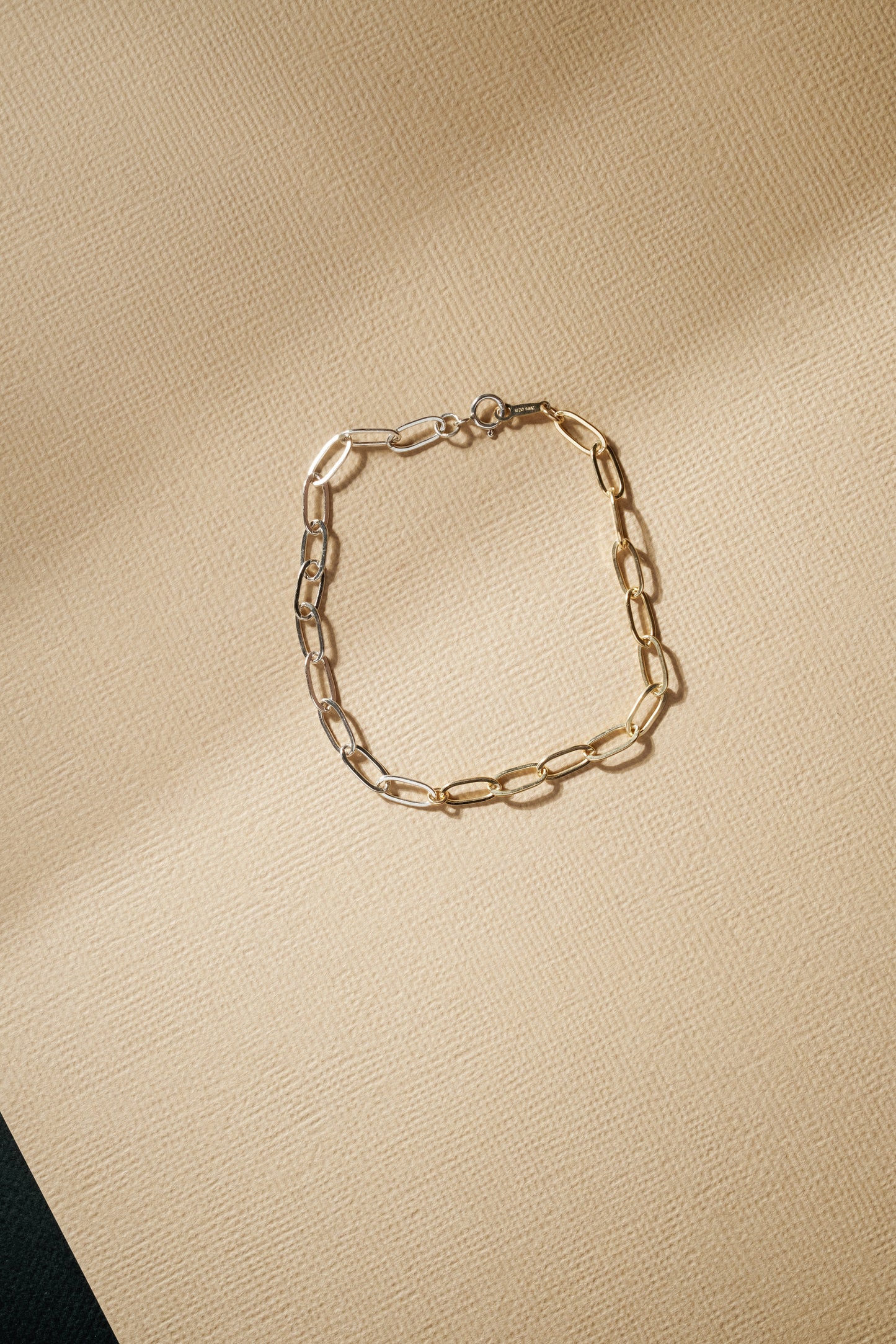 Mixed metal chain bracelet