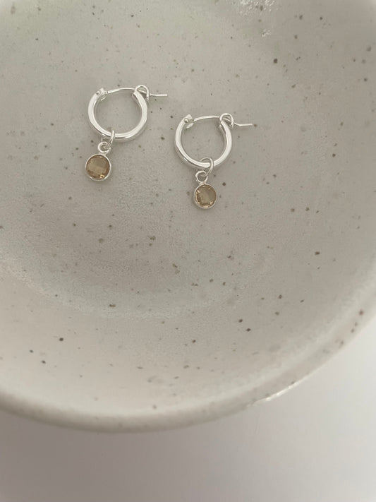 Hannah Gemstone hoop earrings