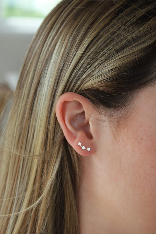 Circle climber stud earrings