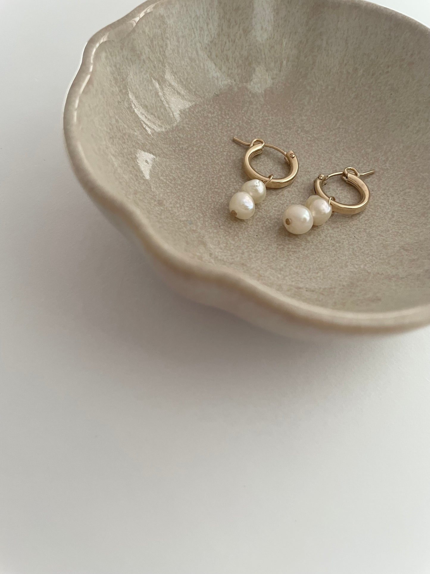 Bonnie pearl hoop earrings