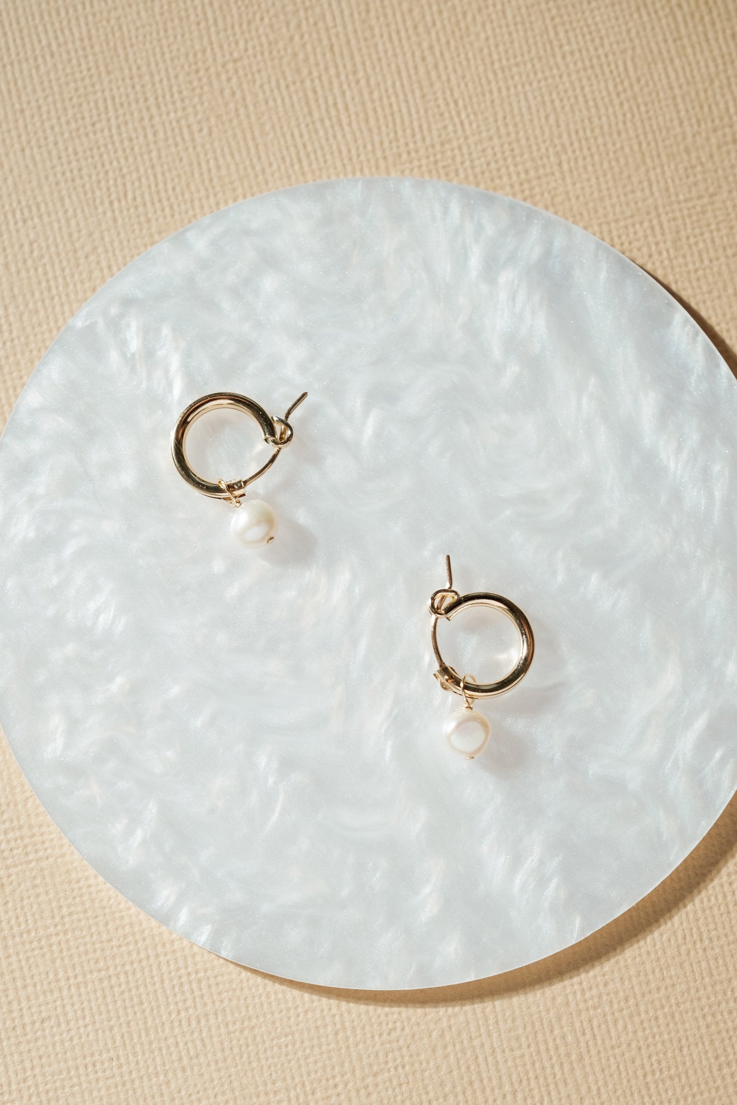 Pearl hoop earrings