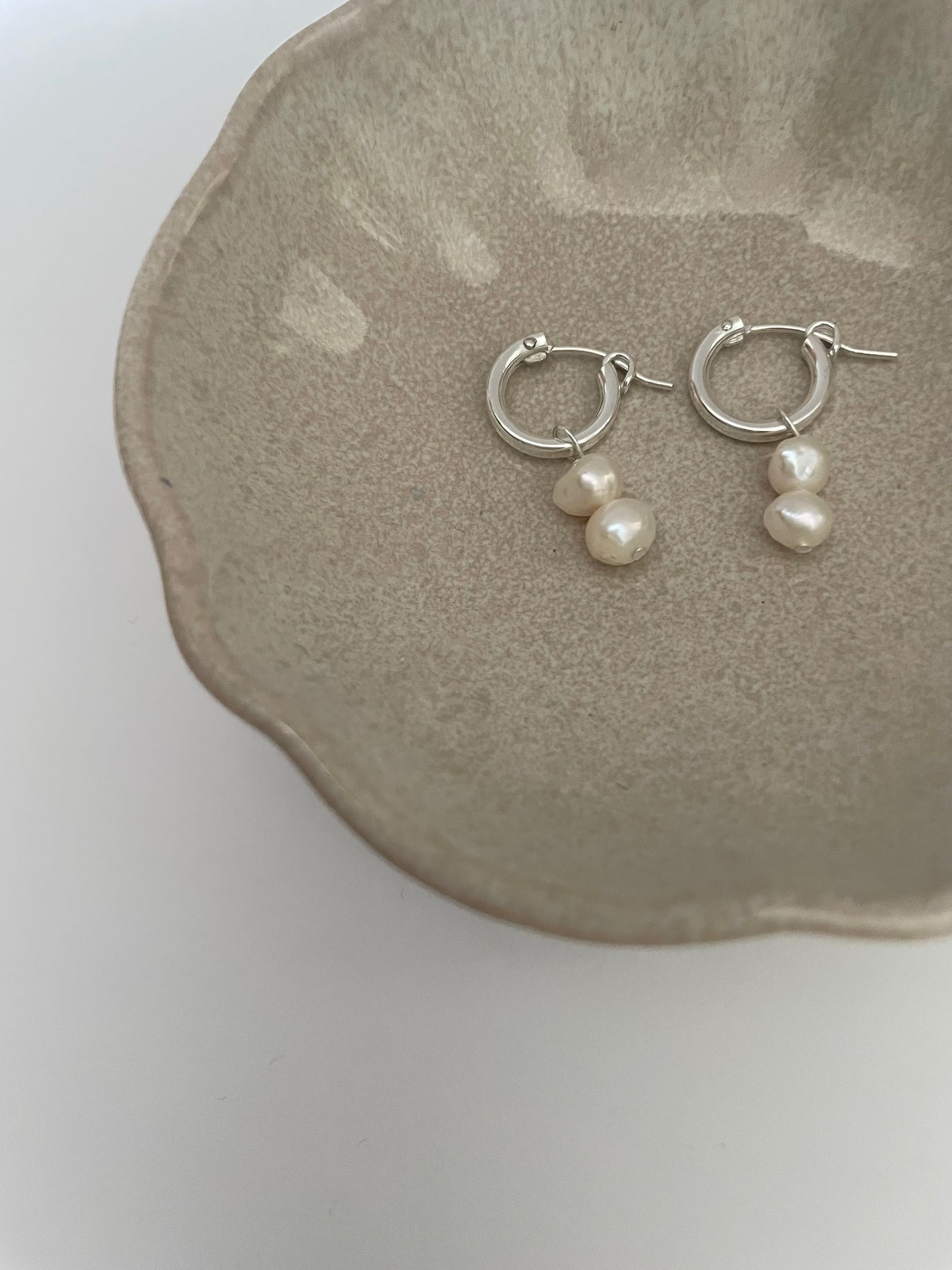 Bonnie pearl hoop earrings