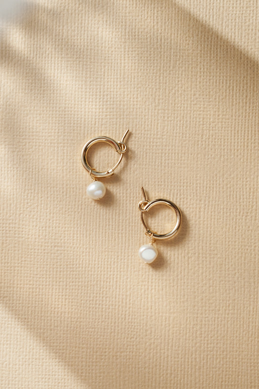 Pearl hoop earrings