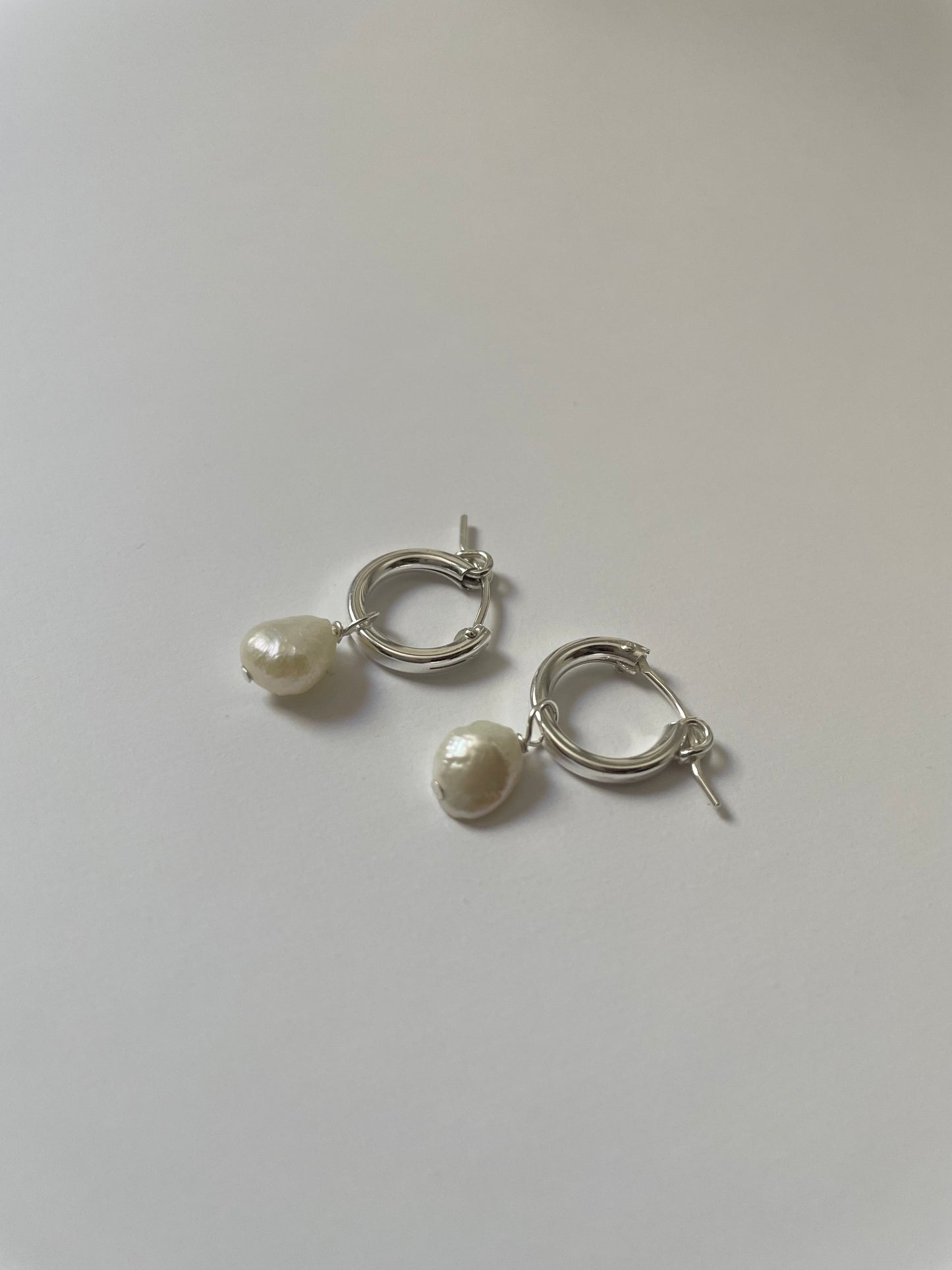 Pearl hoop earrings