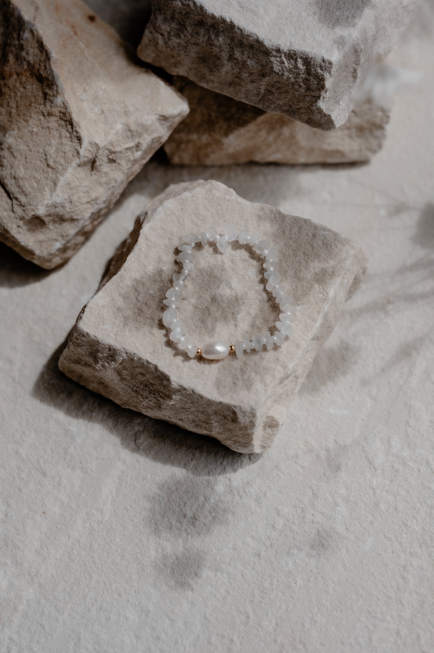 Moonstone and pearl bracelet